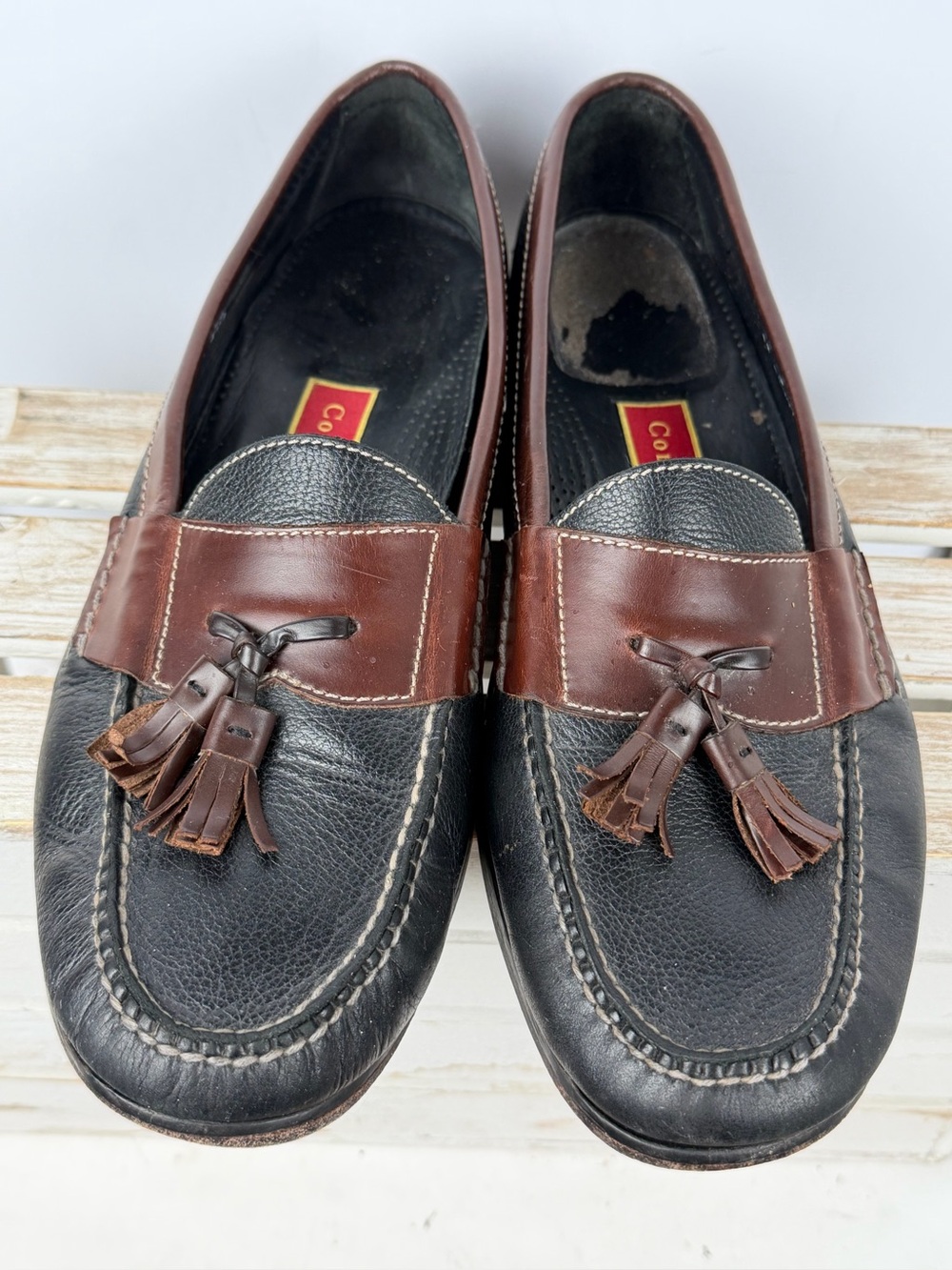 Cole Haan Men's Pinch Tassel Loafers black and brown leather size 12